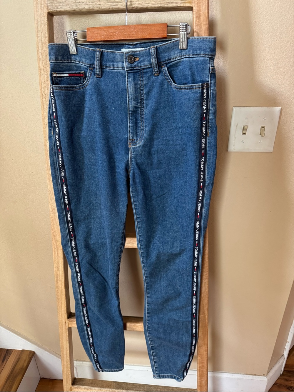 Tommy Hilfiger Denim Jeans with Red Trim and White Logo Tab